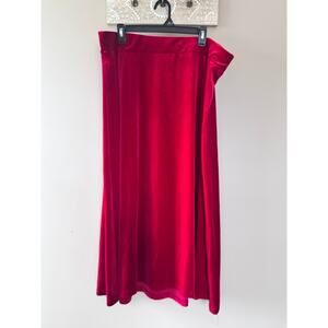 Lane Bryant Red Velvet Midi Skirt NWOT